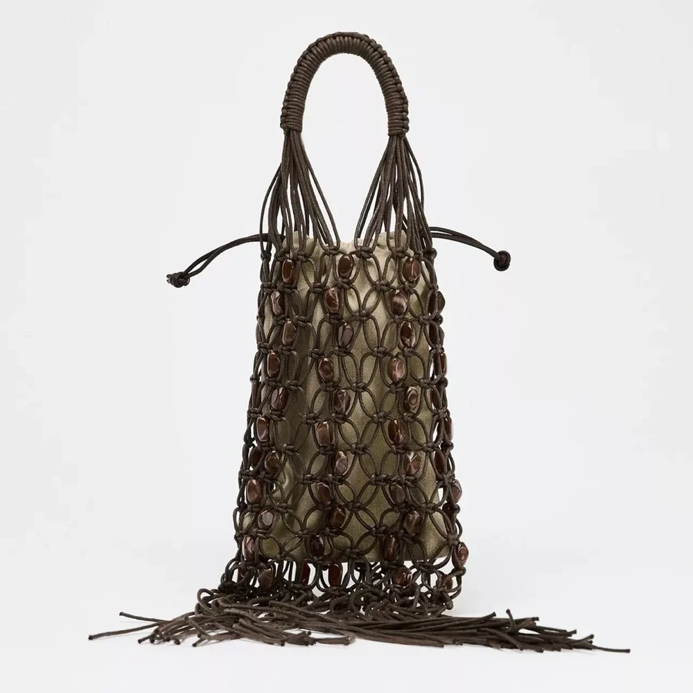 ZARA Beaded Bucket Bag - Picture 3 of 5